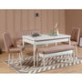 Hanah Home Banca Vina Blanco, Piedra, Terciopelo, Carpe. Elegante y funcional para tu hogar.